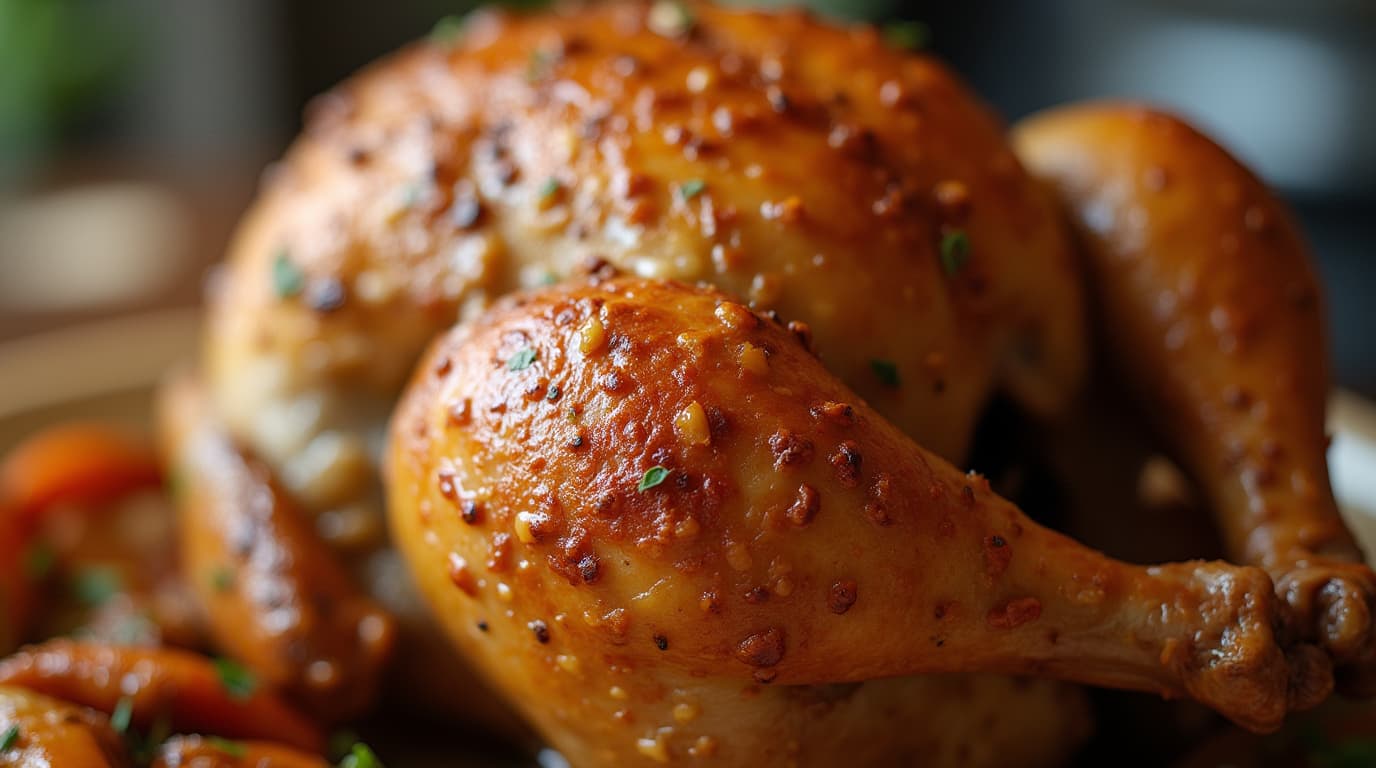 Airtight container for leftover rotisserie chicken.