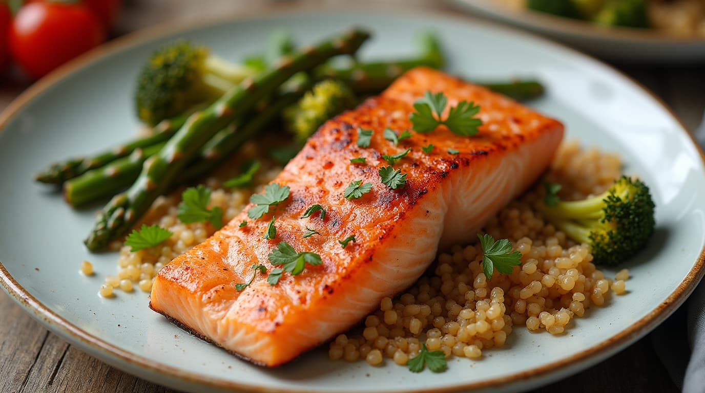 Naturally baked salmon fillet on a baking sheet