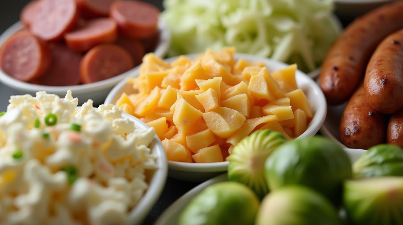 Side dishes for kielbasa and cabbage.